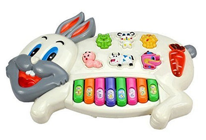 Storio Rabbits Musical Baby Piano with 3 Modes Animal Sounds
