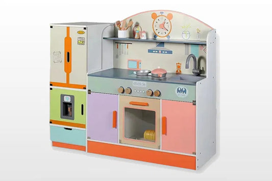 Multicolor Kitchen with Refrigerator