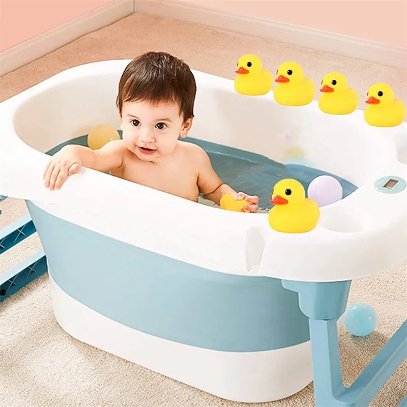 Bathroom Yellow Duck Bathing Water Squeeze Float Ducks 4PCS/Set Baby Bath Toys for Newborn 0-12 Month Gift
