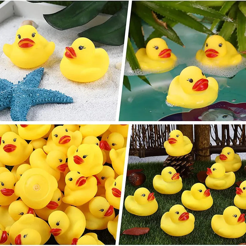 Bathroom Yellow Duck Bathing Water Squeeze Float Ducks 4PCS/Set Baby Bath Toys for Newborn 0-12 Month Gift