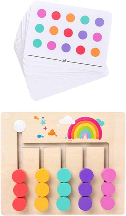 Color and Shape Matching Brain Teasers Logic Game Family Game Montessori Learning Toys Slide Puzzle for Kids Birthday Gifts