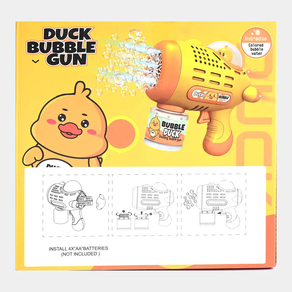Automatic Duck Bubble Gun with LED Lights, Sound Effects & Bubble Solution