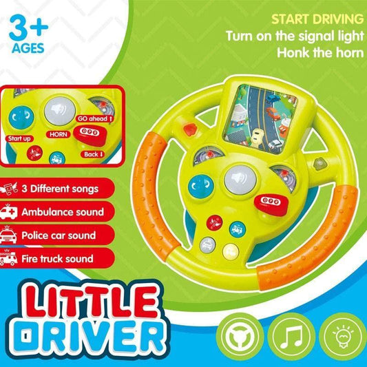 Kids Plastic Toy Steering Wheel with Music Light for Co-Pilot Simulation Driving Game for Children