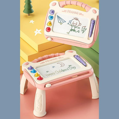 Magnetic Drawing Board Kids, Erasable Magnetic Drawing Board Colorful Writing Board with Stand Doodle Sketch Pad Educational Learning Montessori Toys Gift for Toddlers Boys Girls