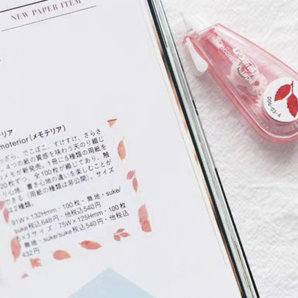 Papermore Creative Decorative Correction Tape Pen DIY Stationery Supplies for School/Office/Craft (green & floral (set of 10))
