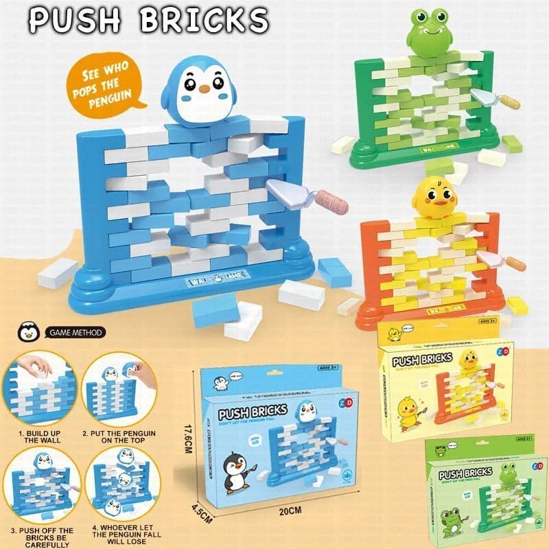 Penguin/Frog Wall Stacking Bricks Game