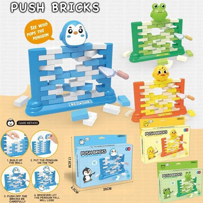 Penguin/Frog Wall Stacking Bricks Game