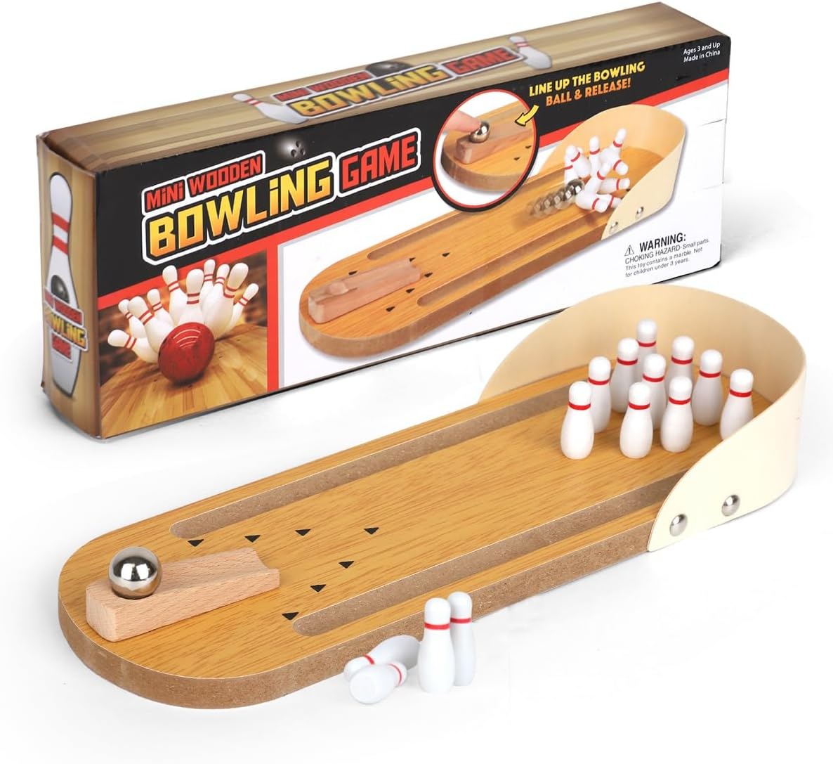 Wooden Mini Bowling Game Toy