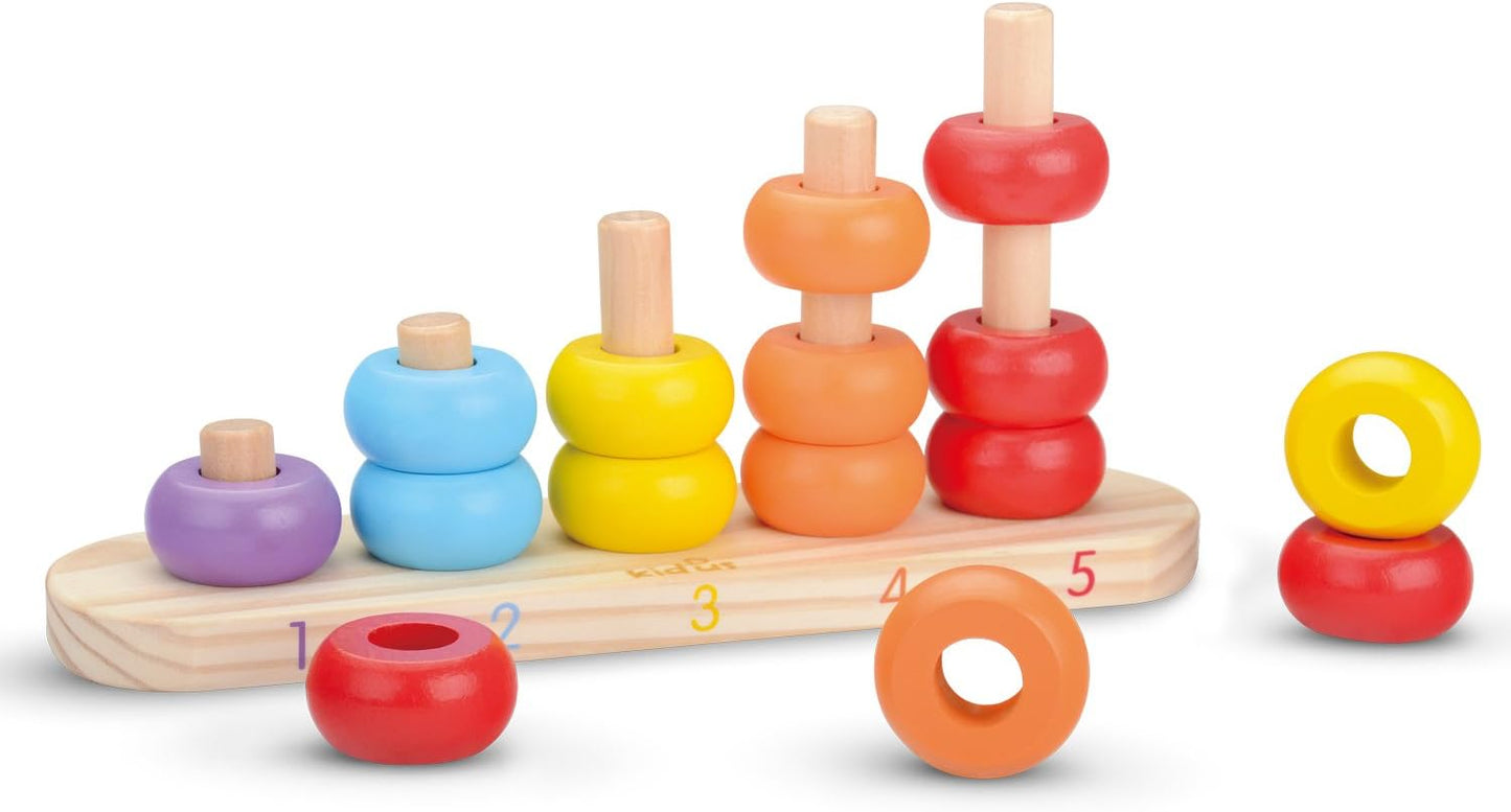 Stack and Count Rings Wooden Play Toys