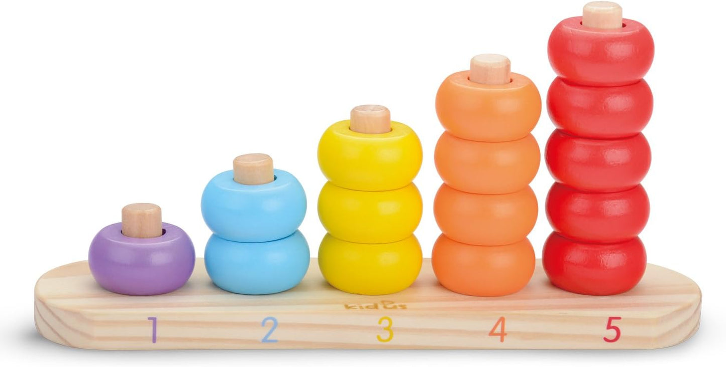 Stack and Count Rings Wooden Play Toys