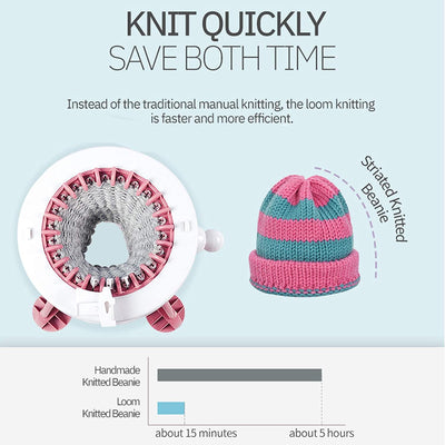 Knitting Machine 22 Needles, Knit Loom Machine Smart Manual Rotating Kit, for Adults Kids Knitting DIY Toy Socks Hats Scarves