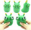 Squeezy Green Worm Stress-Relief Bulging Eyes Toy Funny Stress-Relief