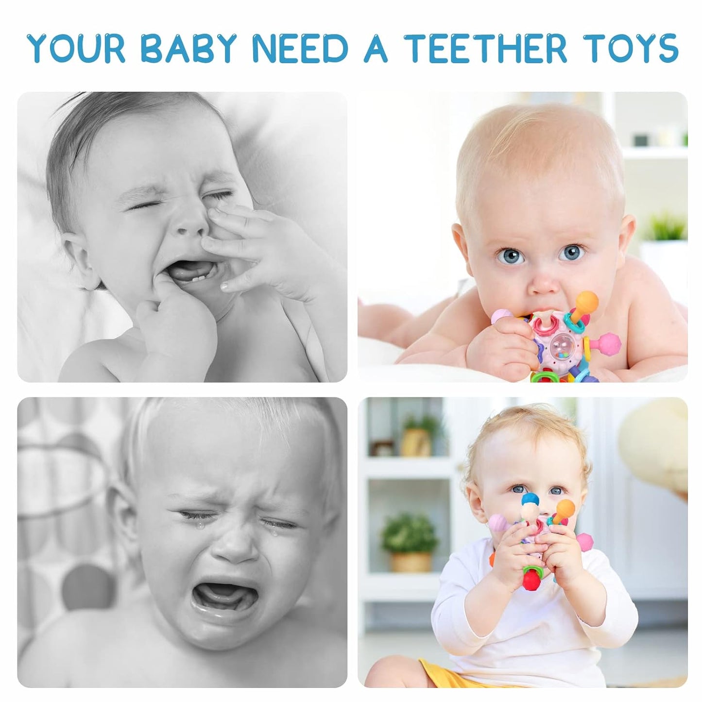 Baby Teething Toys for 0-6 Months