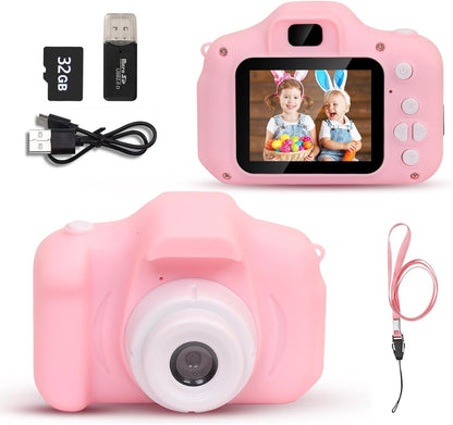 Kids Camera - HD Autofocus, 13MP, 1080P Video, 2000 Photos, Fun Frames,Games for Girls, Toddlers - Birthday Gift, Kids Toys-Pink