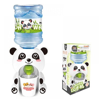 Mini Panda Water Dispenser Baby Toy Drinking Water Hand Press Water Bottle Pump Cooler Lifelike Cute Children Props Home