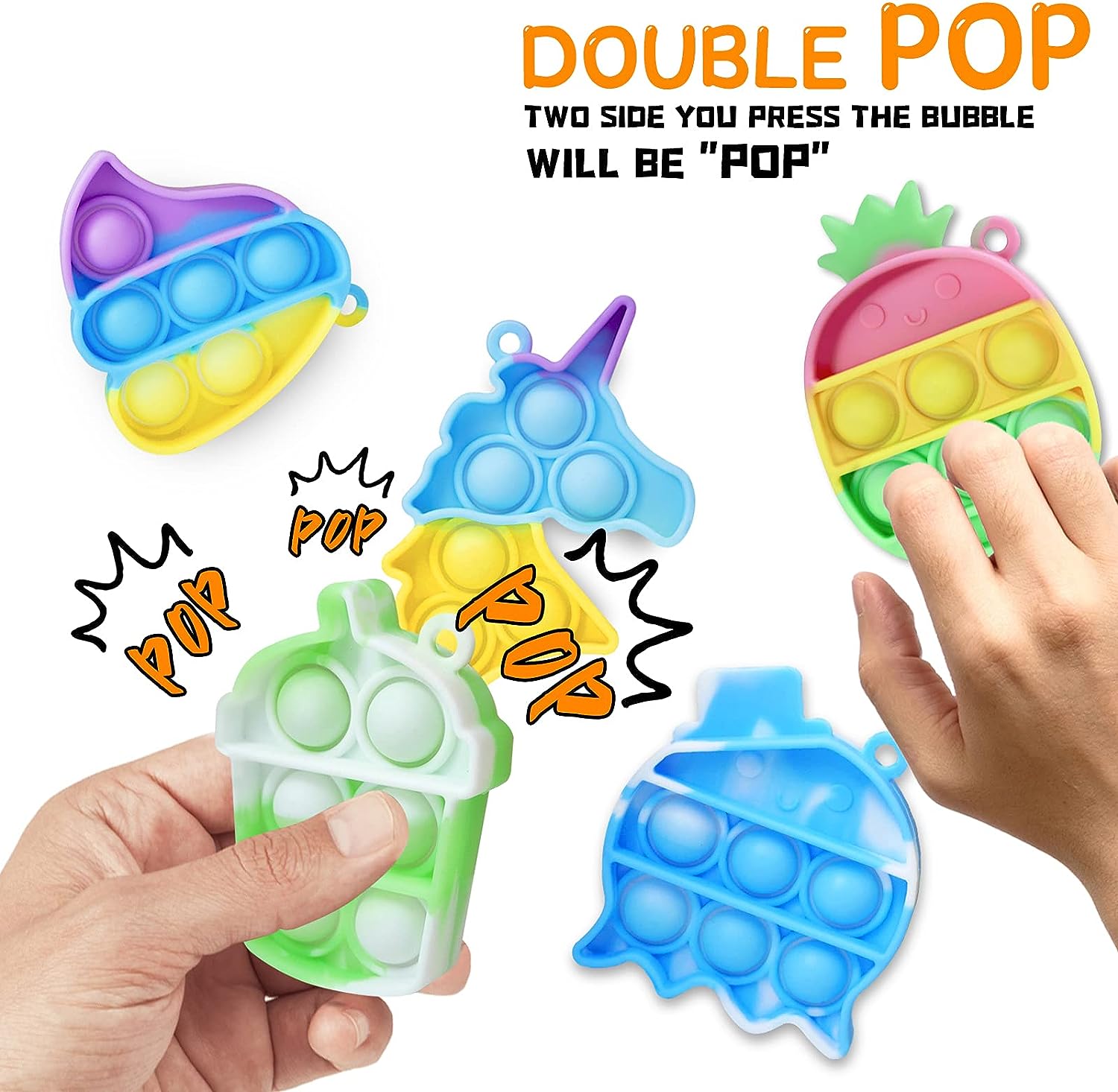 Mini Push it Pop Fidget Stress Relief Toys Set