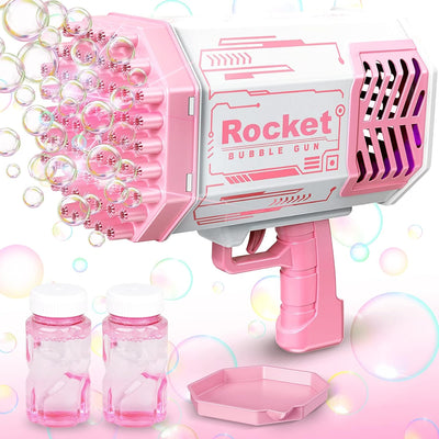 69 Holes Bubble Machine Gun with Lights and Bubble Solution