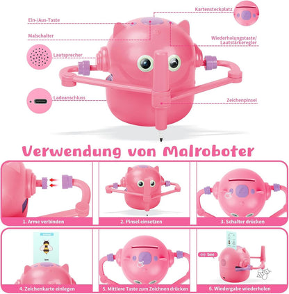 Drawing Robot Children with Pen & 100 Cards