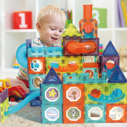 Light Magnetic Tiles Building Blocks for Kids