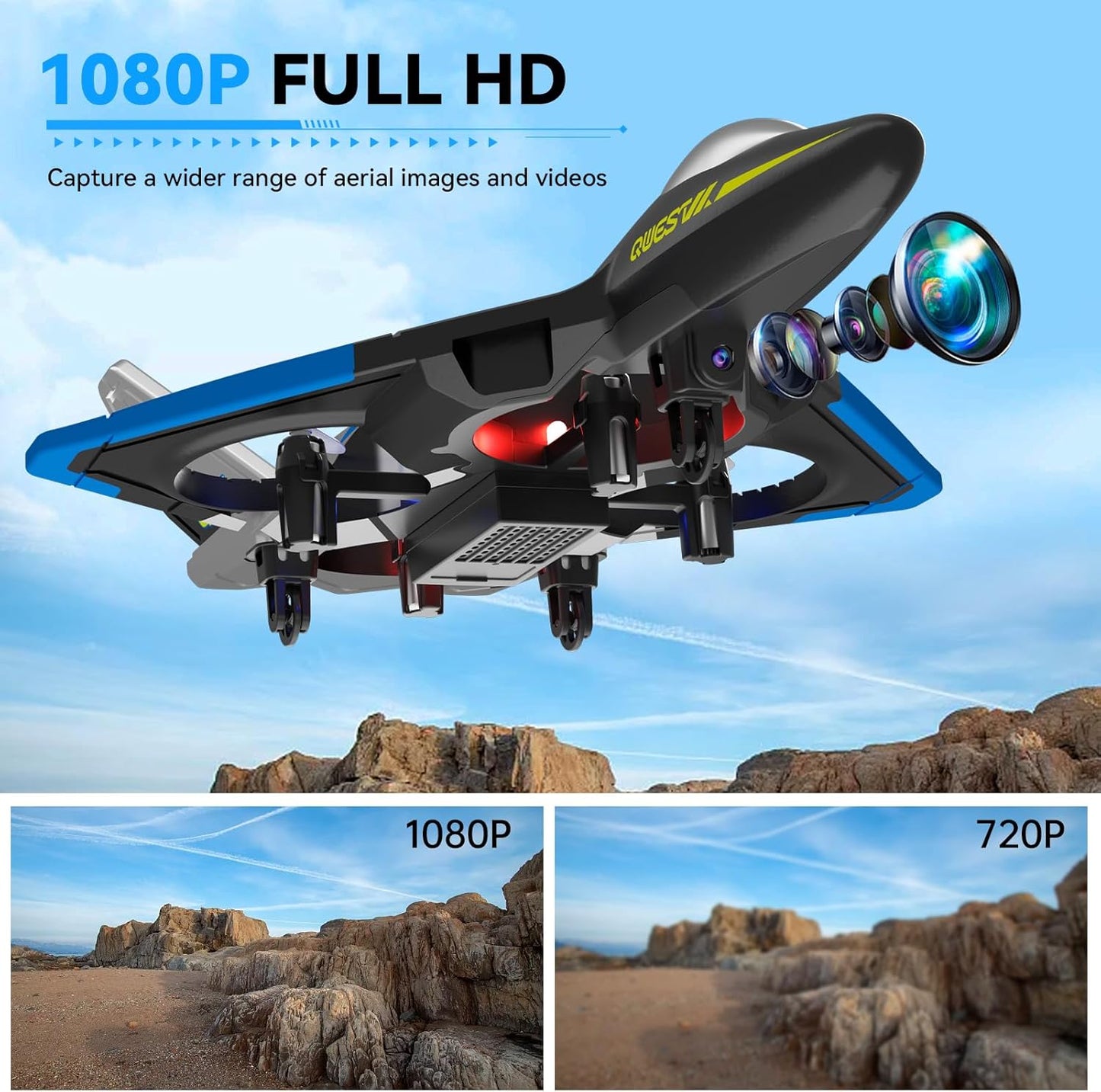 4DRC V31 RC Plane with Camera, Foam Remote Control Airplanes Drones for Kids