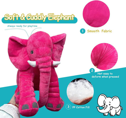 Elephant Stuffed Animal Plush,23.6in Cute Soft Giant Hugging Elephant Plushies Pillow