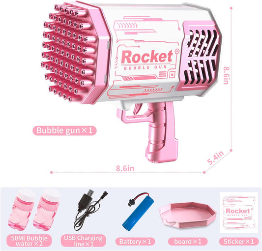 69 Holes Bubble Machine Gun with Lights and Bubble Solution