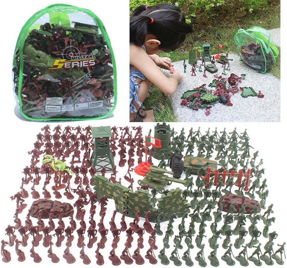 167 Pieces Kids Children Playing Toy Army Soldiers Action Figure Men Playset