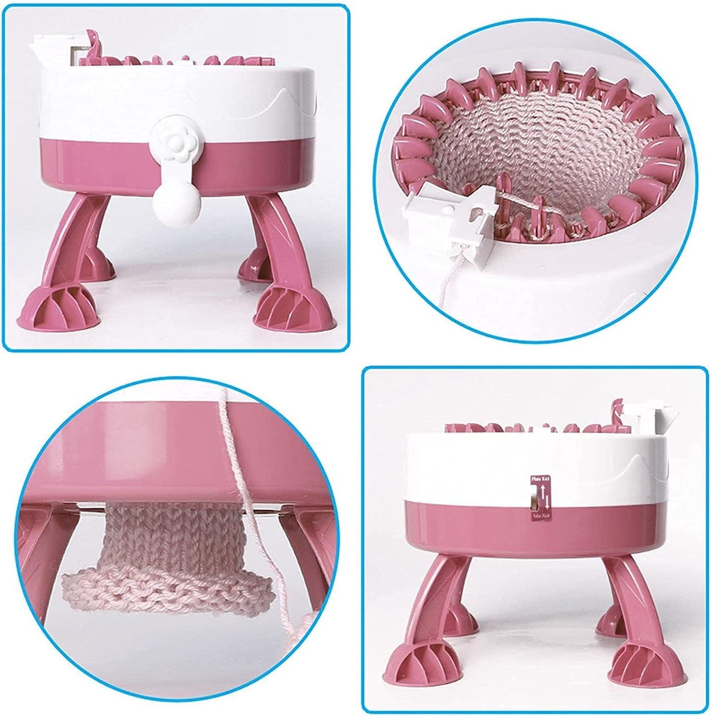 Knitting Machine 22 Needles, Knit Loom Machine Smart Manual Rotating Kit, for Adults Kids Knitting DIY Toy Socks Hats Scarves