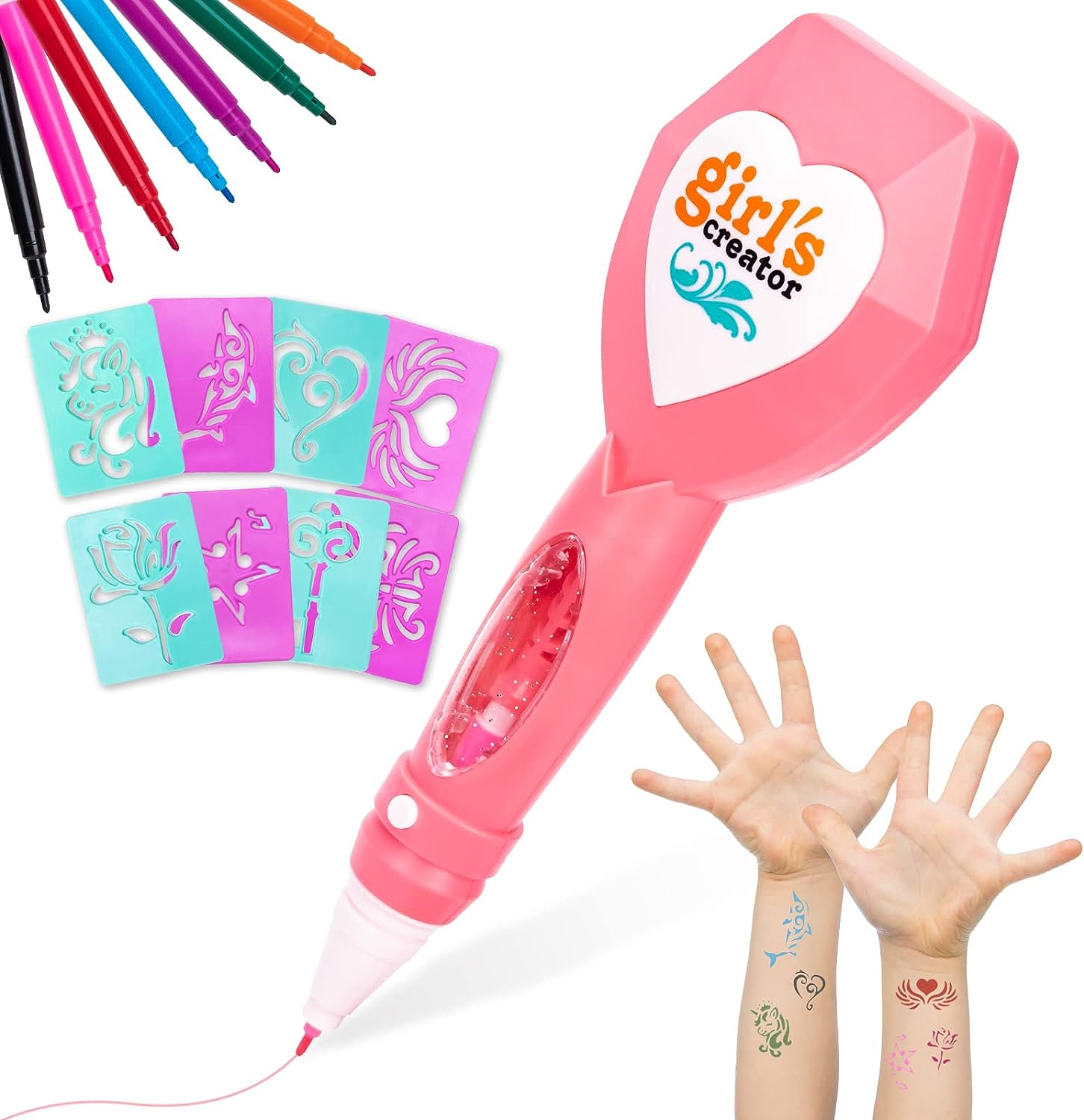 Tattoos Kit for Girls, Washable Makeup Tattoo Set Toy