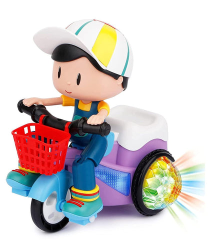 Boy Stunt Tricycle Model Toy Car with Sound and Light