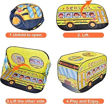 School Bus Pop Up Play Tent for Kids