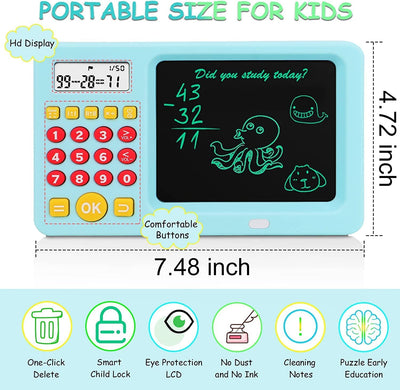 Math Games for Kids Toys 5-10 Year Old Boy, Talking Math Manipulatives Educational Machine 13 Modes Addition and Subtraction Games