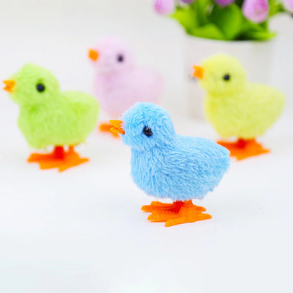 Easter Chick Wind Up Toys Jumping Chicken Plush Chicks