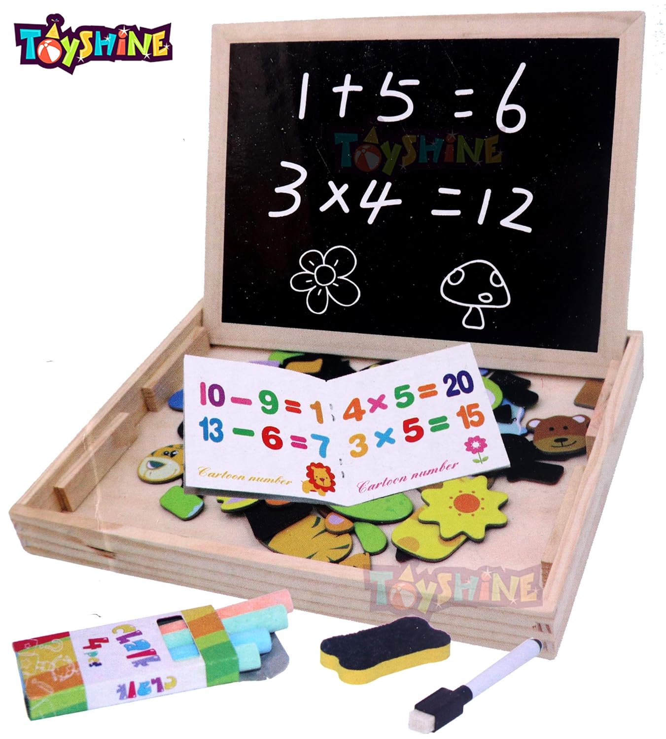 Wooden Cartoon Number Magnetic Board Puzzle