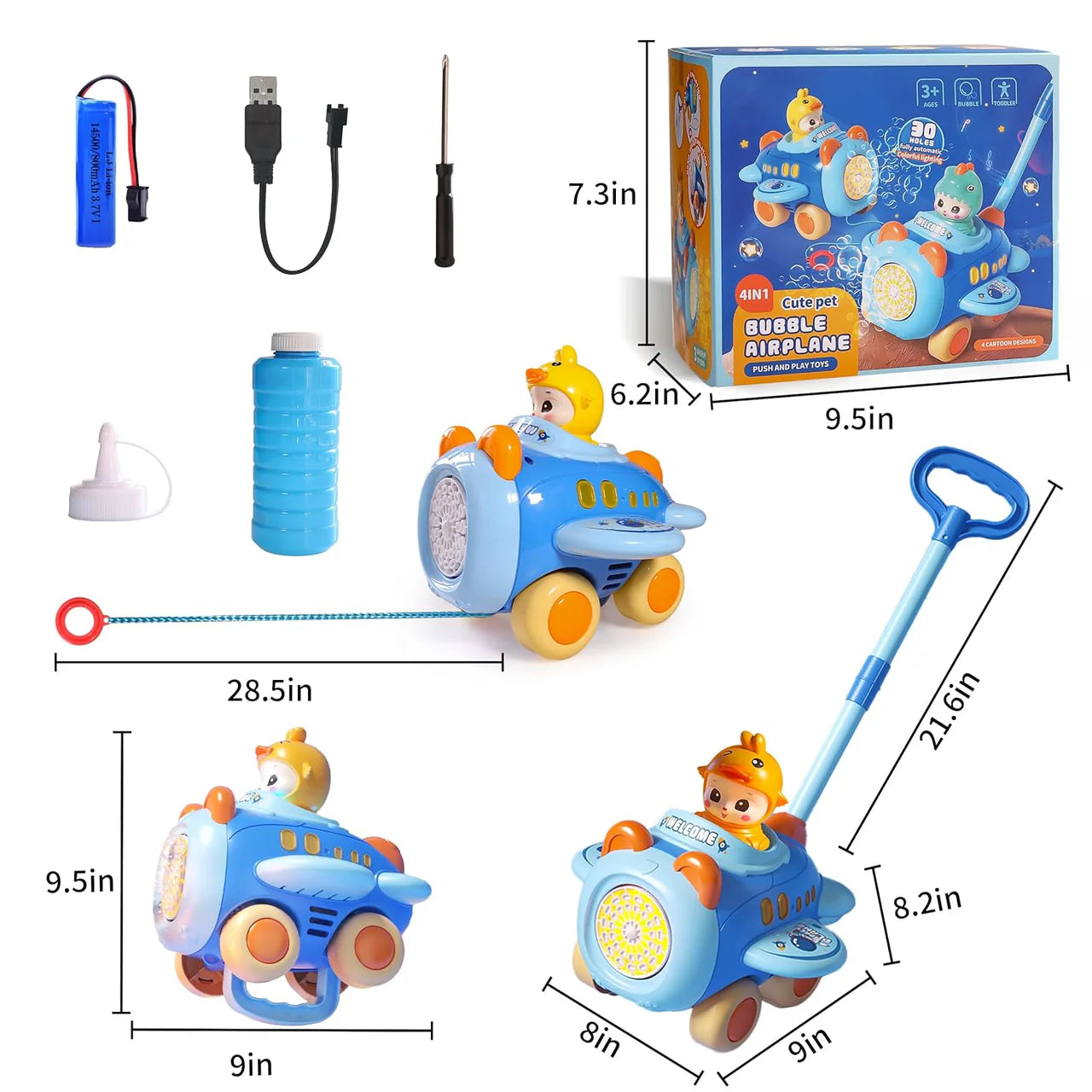 Bubble Airplane Push And Play Machine