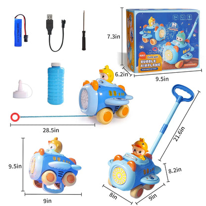 Bubble Airplane Push And Play Machine