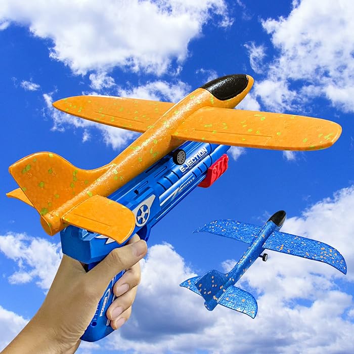 Flying Airplane Gun One-Click Ejection Mode Glider Catapult Plane
