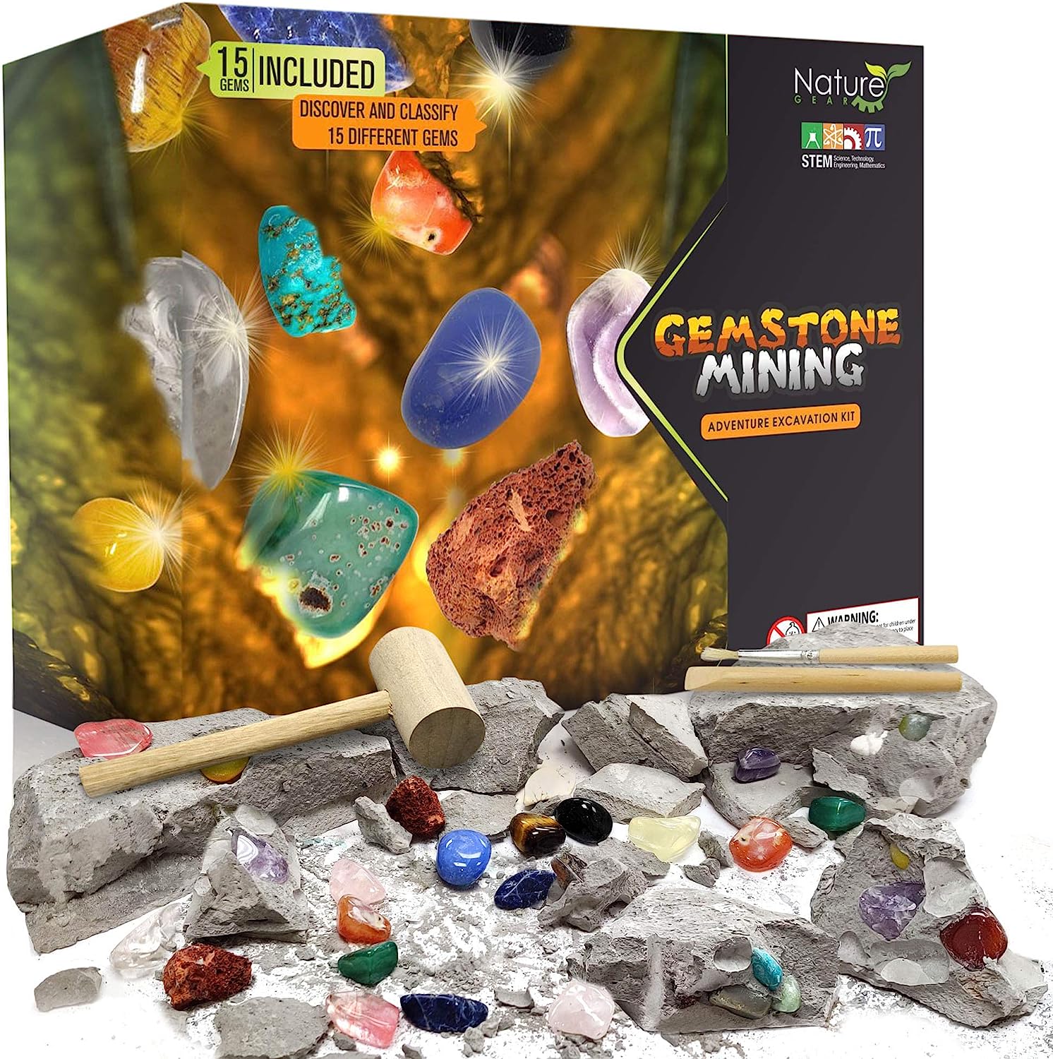MEGA Gemstone Dig Kit, Science Mining Gift for Boys and Girls