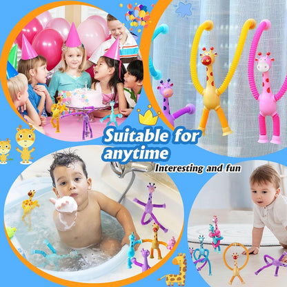 Giraffe Pop Stretch Tubes Fidget Fun Toy