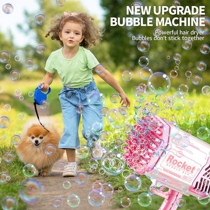 69 Holes Bubble Machine Gun with Lights and Bubble Solution
