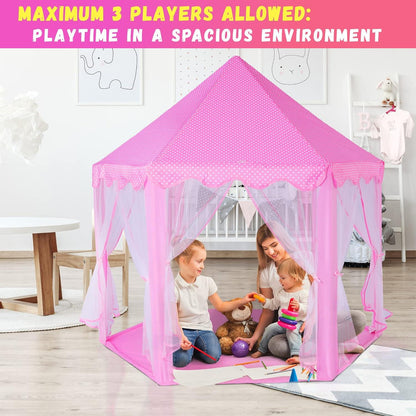 Princess Castle Play Tent with Star Light for Girls