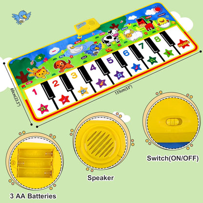 8 Animal Sound Piano Mat With Water Resistant