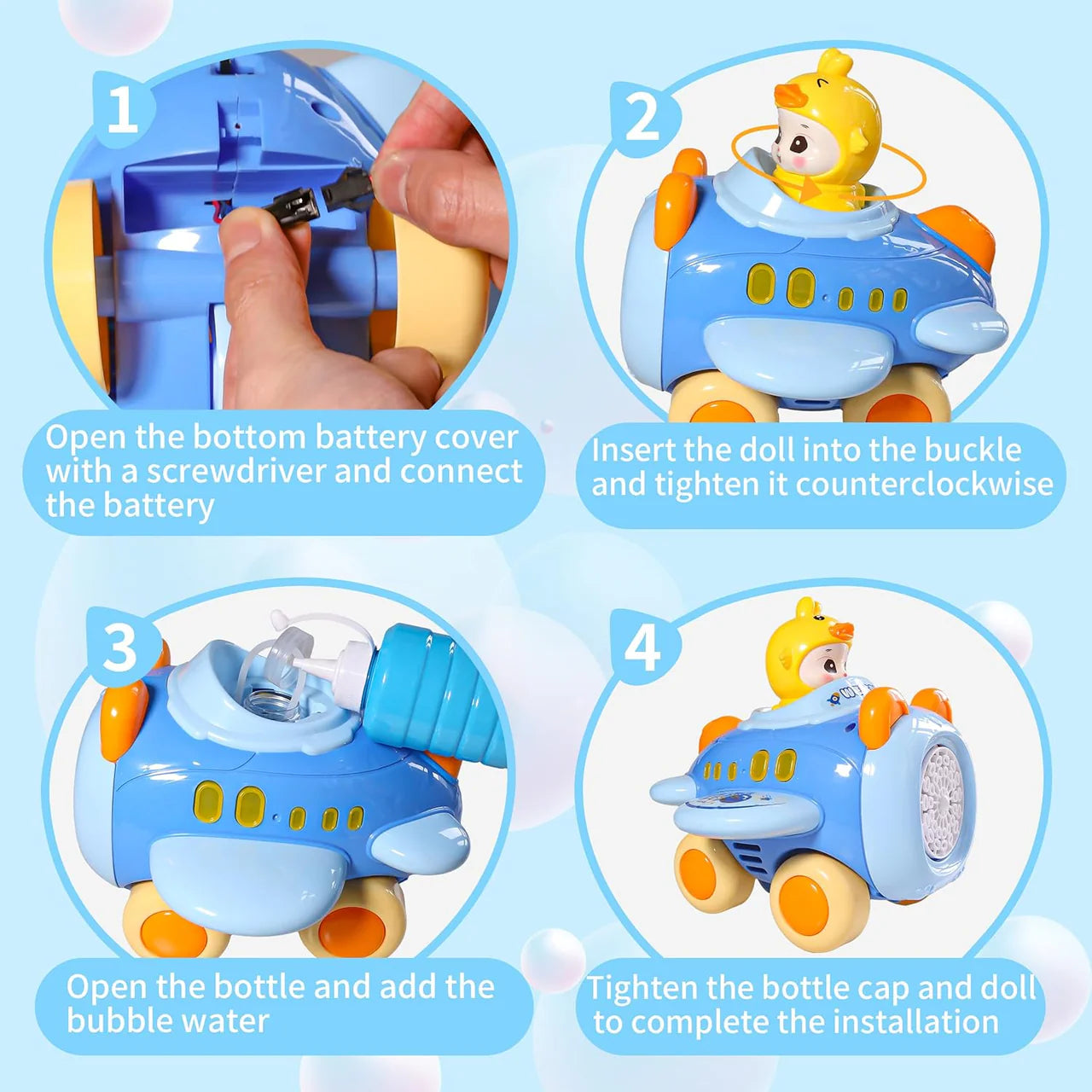 Bubble Airplane Push And Play Machine