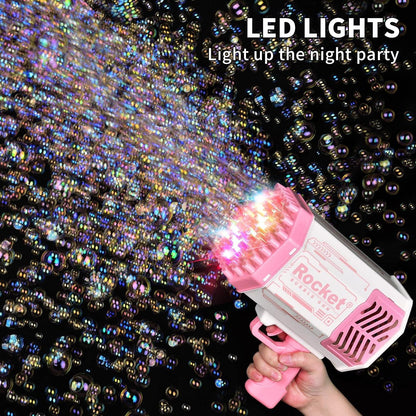 69 Holes Bubble Machine Gun with Lights and Bubble Solution