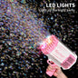 69 Holes Bubble Machine Gun with Lights and Bubble Solution