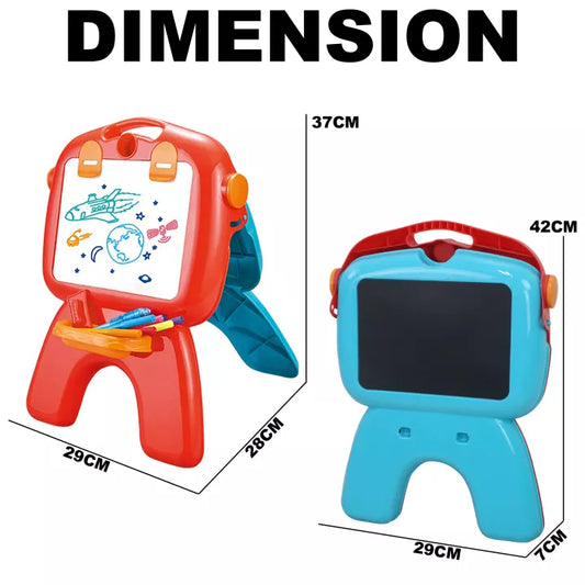 4 in 1 Double Sided Back To Back Drawing Board For Kids Children Educational Early Learning Painting Luminous Easel Play Set