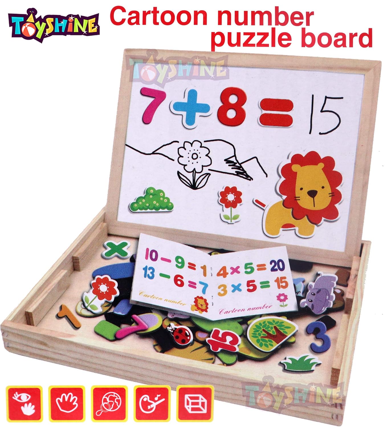 Wooden Cartoon Number Magnetic Board Puzzle