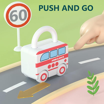 6Pcs Unlock Cars Push Toy with Keys