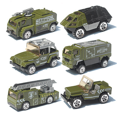 Alloy Car Combination Set 1:87 Fire Military Model Car Simulation Car Tank Aircraft Army Green Children's Toys Gifts Kids Toys