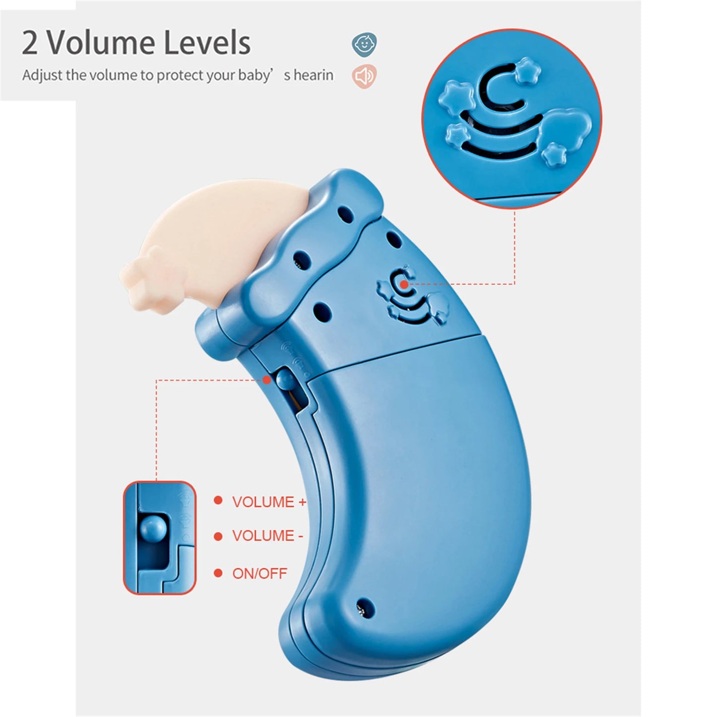 Children's Music Early Education Mobile Phone Educational Toy with Baby Teether